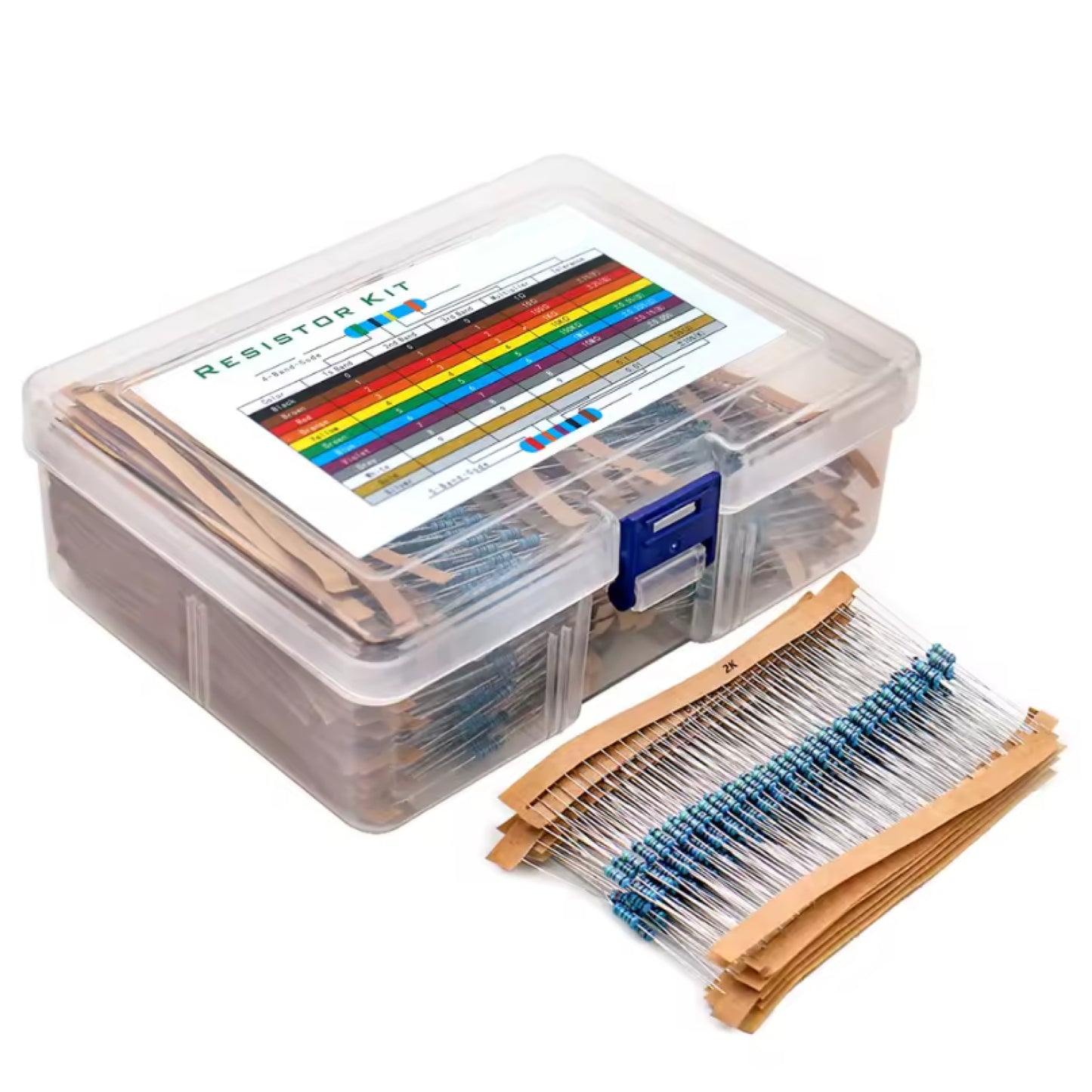1/4W Metal Film Resistors Kit 10Ohm ~1M Ohm 30Values Electronic Components Kit