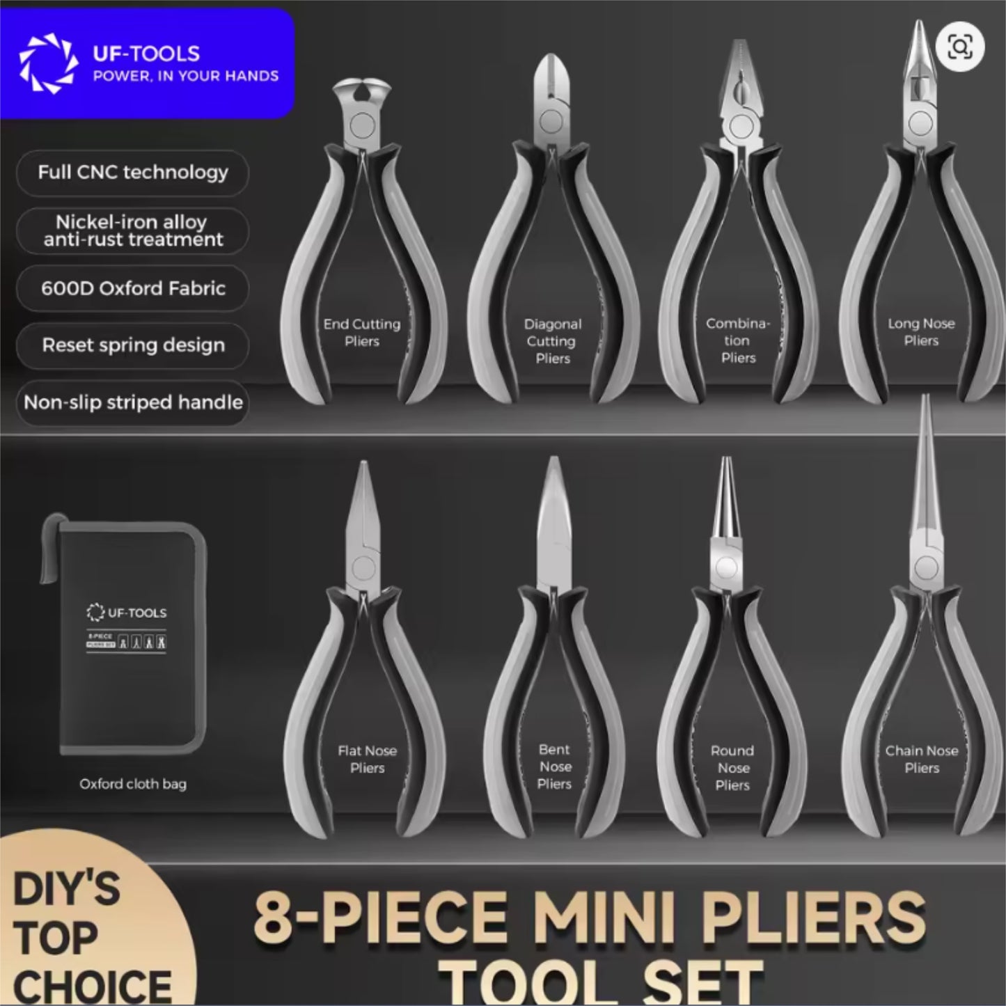8 Piece Mini Pliers Tool Set