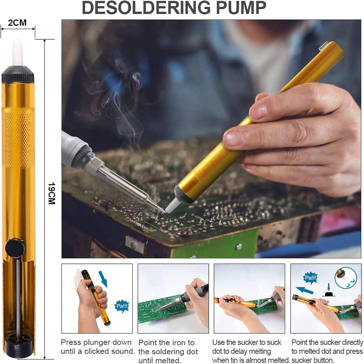 HANDSKIT Soldering Iron Kit, 90W Adjustable Temperature