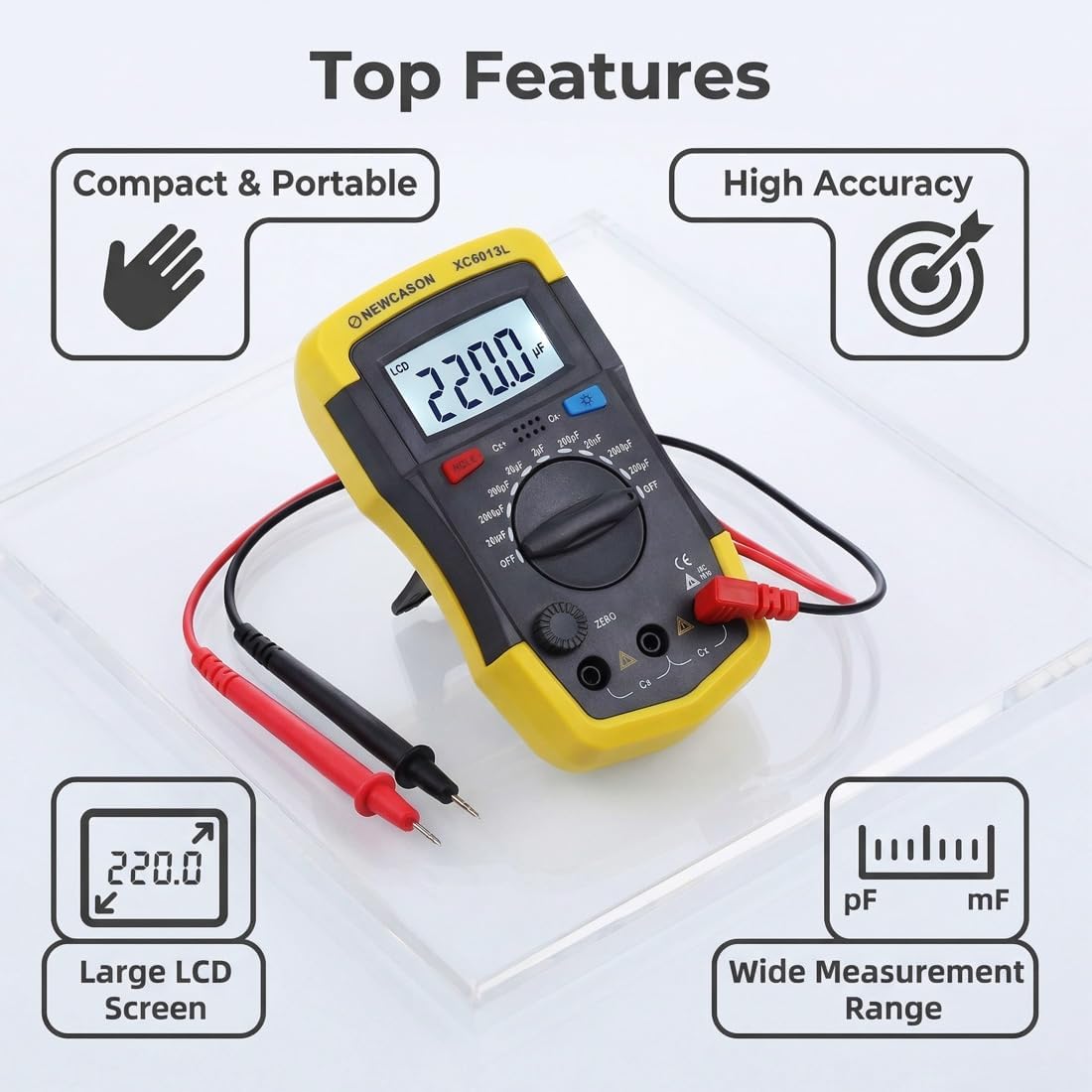 Newcason XC6013L Capacitor Capacitance Digital Meter
