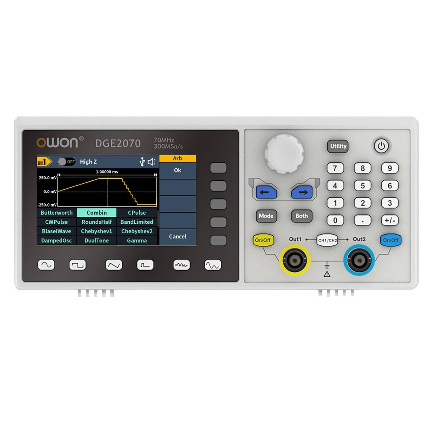 OWON DGE2070 Dual-Channel 70MHz Function Generator
