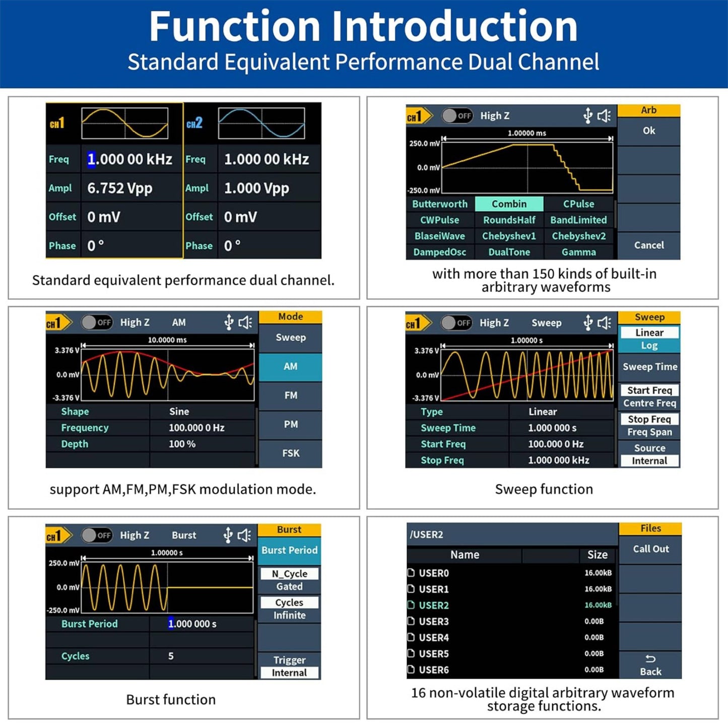 OWON DGE2070 Dual-Channel 70MHz Function Generator