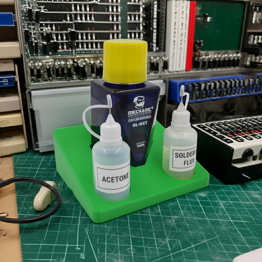 HobbyBloxs® Stabalising Base For the Mechanic®  GL-NXT 150ML Alcohol Glass Bottle Blox