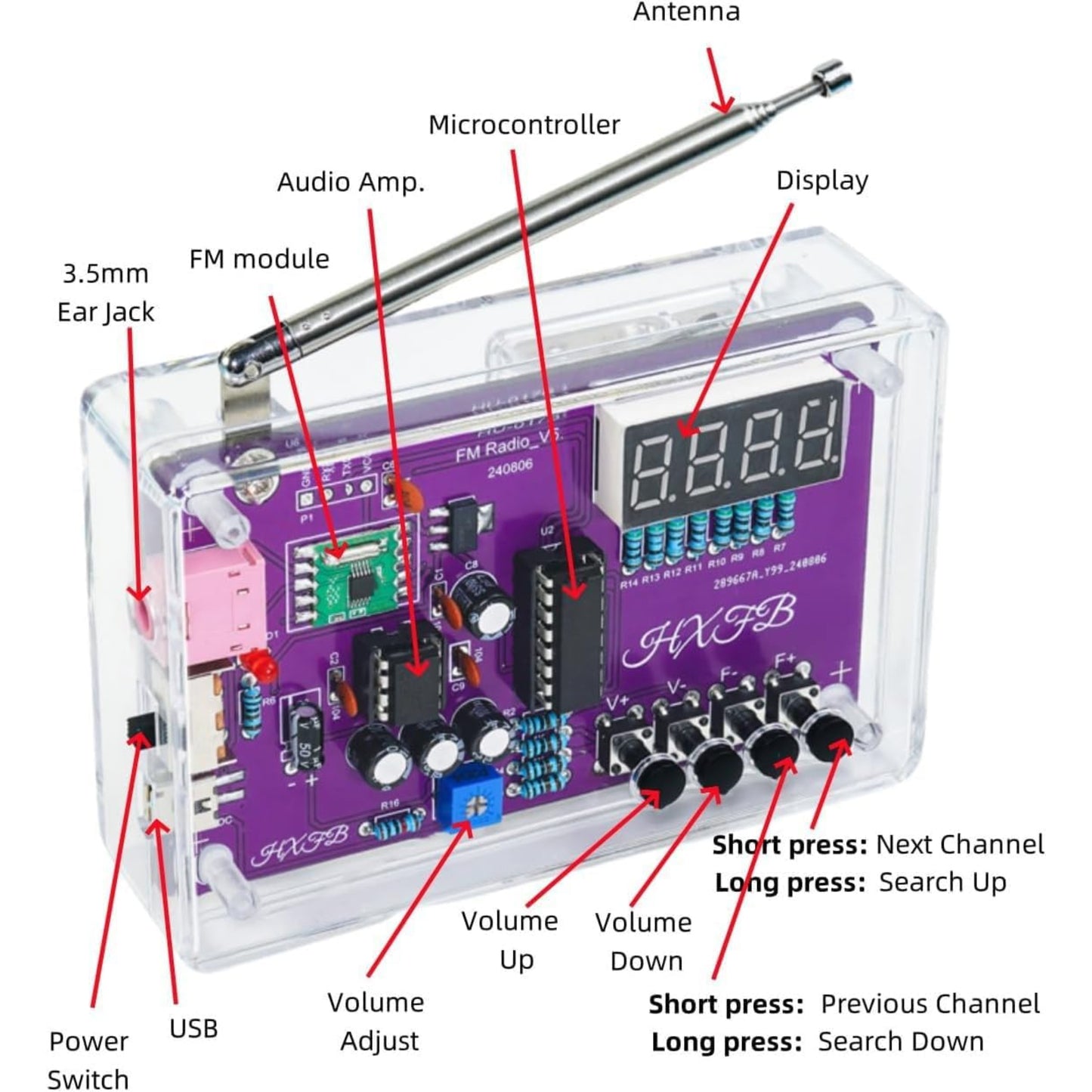 DIY FM Radio Soldering Kit dual Power Electronic Project