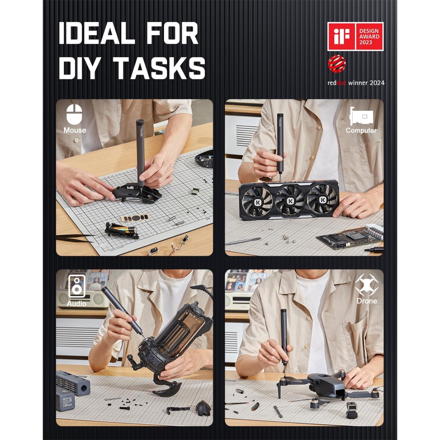 Fanttik E1 Max Precision Electric Screwdriver, Mini Screwdriver Set