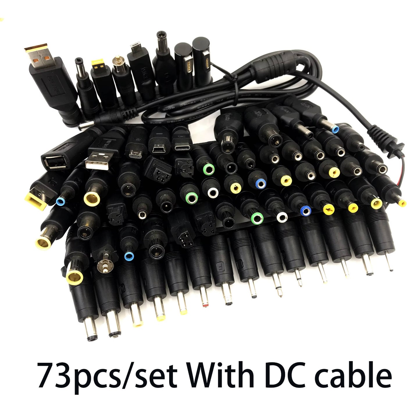 73 Piece Set of Laptop Power Plugs and Power Cable