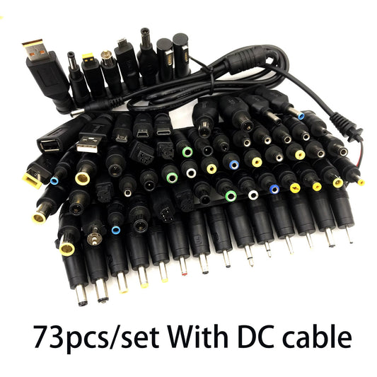 73 Piece Set of Laptop Power Plugs and Power Cable