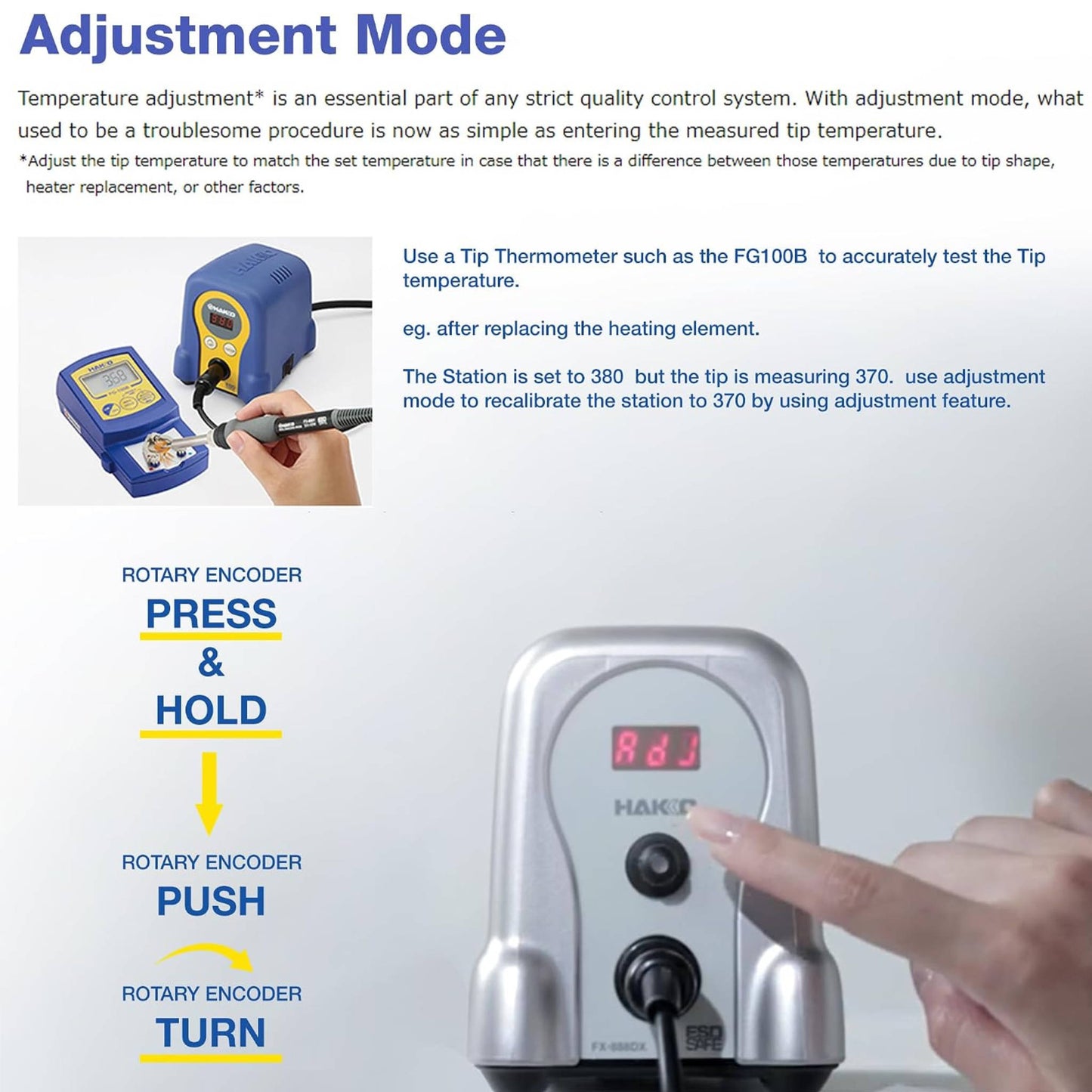 Hakko FX888DX-44BY 100W Dial Control Digital Soldering Station with Soldering Iron