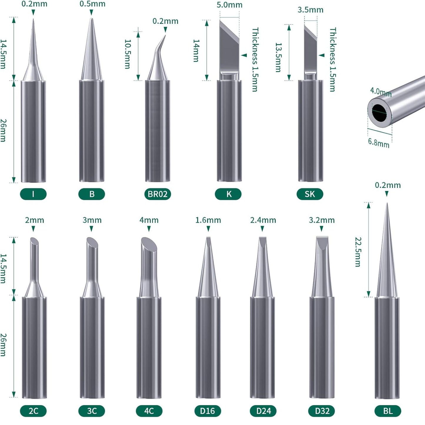 HANGLIFE T18 Soldering Iron Tips for Hakko FX-888D FX-888 FX8801 FX-600
