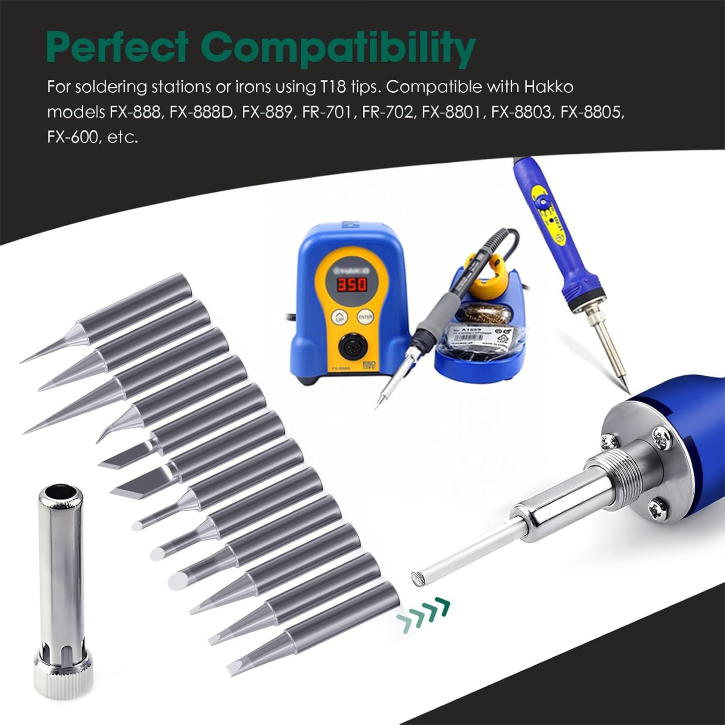 HANGLIFE T18 Soldering Iron Tips for Hakko FX-888D FX-888 FX8801 FX-600