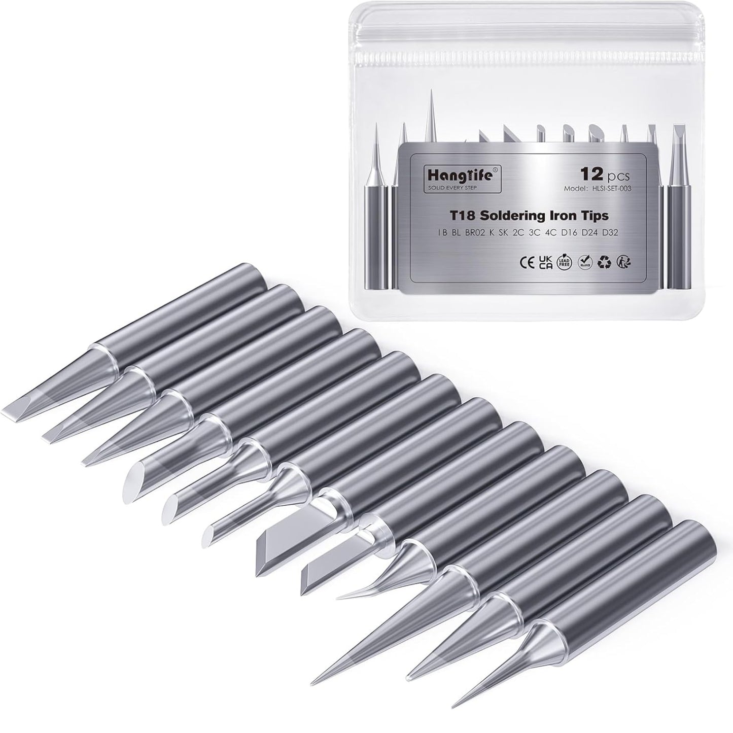 HANGLIFE T18 Soldering Iron Tips for Hakko FX-888D FX-888 FX8801 FX-600