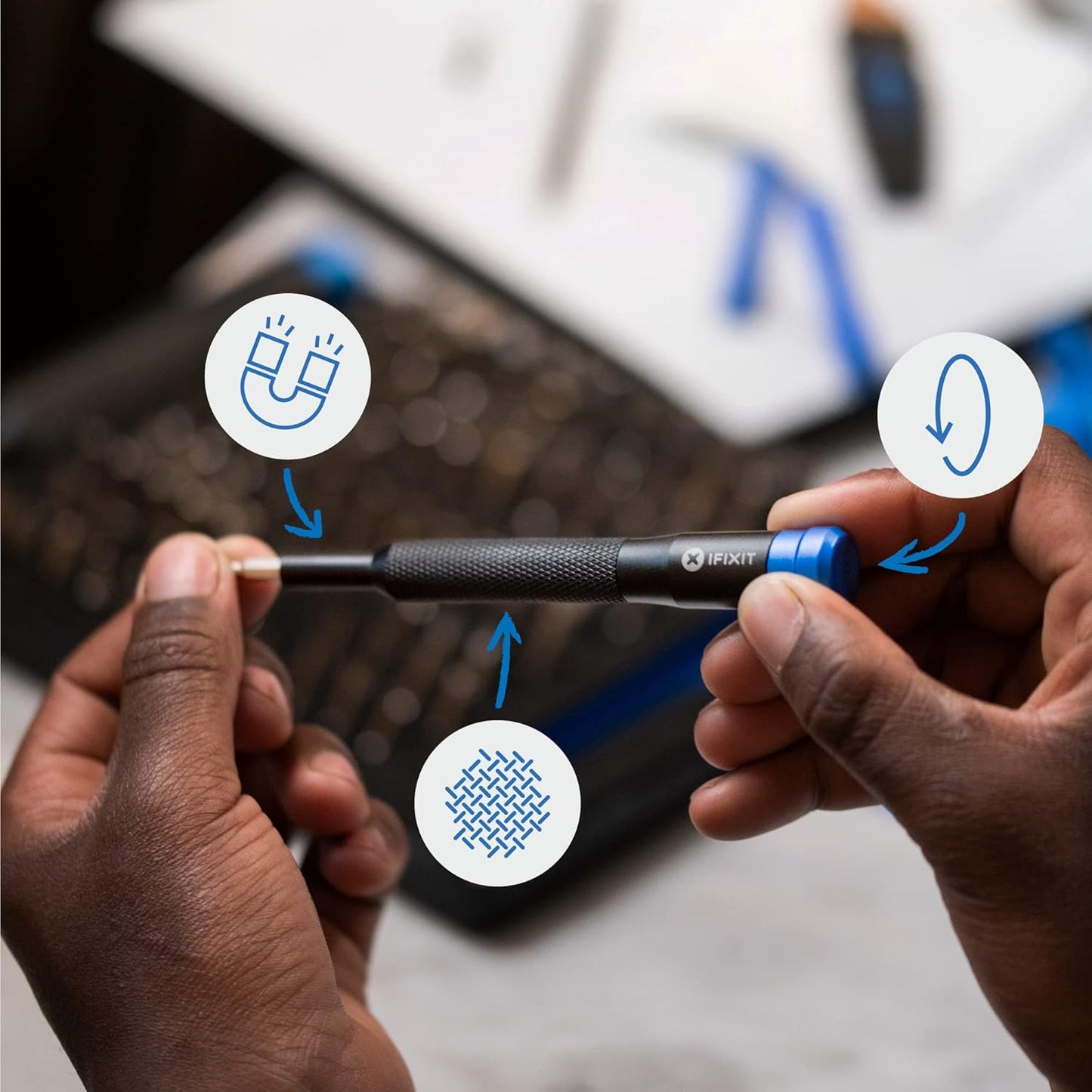 iFixit Mako Precision Bit Set, Bit-Set with 64 Precision bits (4 mm)