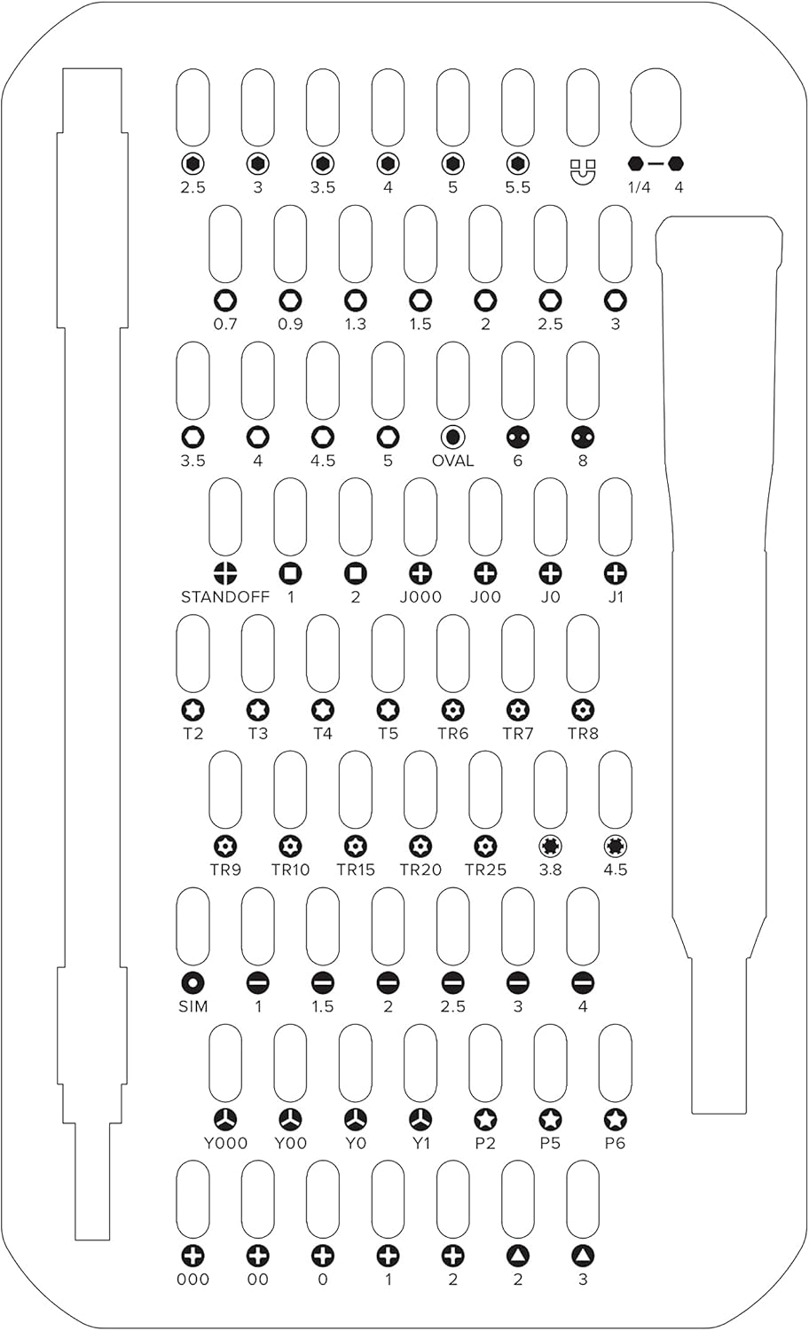 iFixit Mako Precision Bit Set, Bit-Set with 64 Precision bits (4 mm)