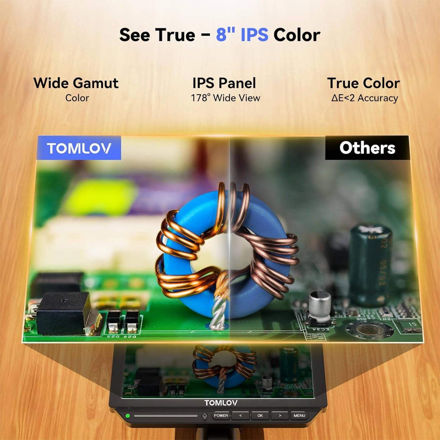 TOMLOV TM4K-AF Flex 4K IPS Autofocus Microscope with Flexible Arm